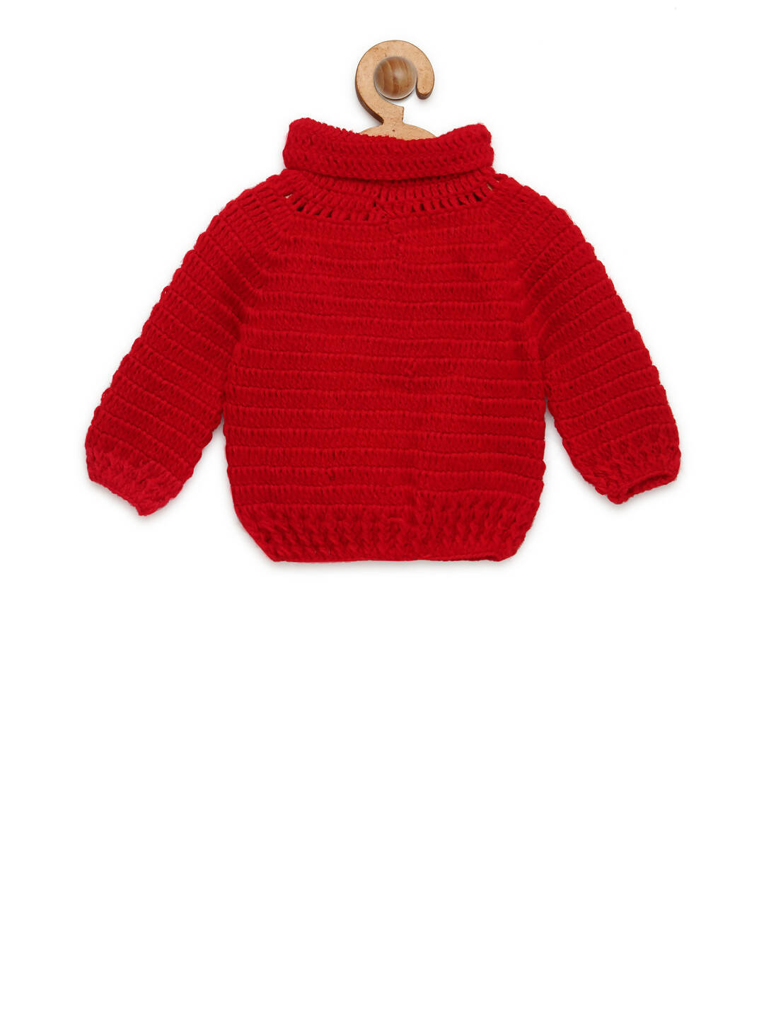 Chutput Kids Woollen Hand Knitted Jumbo Sweater For Baby Boys - Red - Distacart