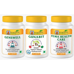 Gunatit Herbal Combo Of Genswell + Fema Healthcare + Gunabit Capsules - Distacart