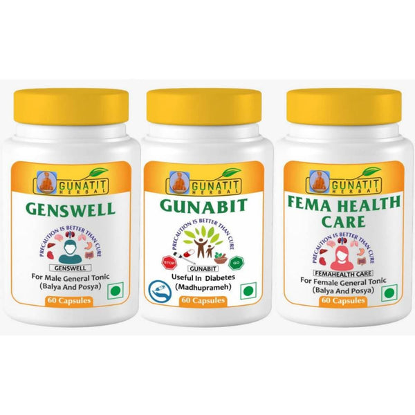 Gunatit Herbal Combo Of Genswell + Fema Healthcare + Gunabit Capsules - Distacart