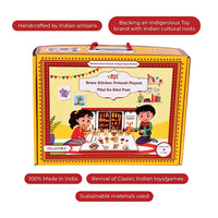 Thumbnail for Desi Toys Premium Brass Pretend Play Kitchen Set - Distacart