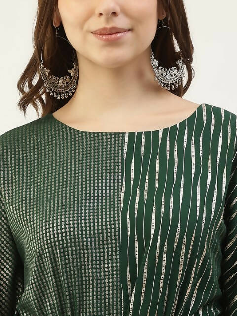 FIORRA Women's Green Poly Crepe Kaftan Type Kurta Set - Distacart