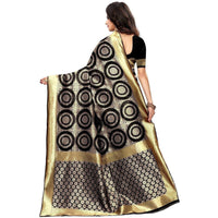 Thumbnail for Vamika Banarasi Jaquard Black Weaving Saree (Banarasi 26)
