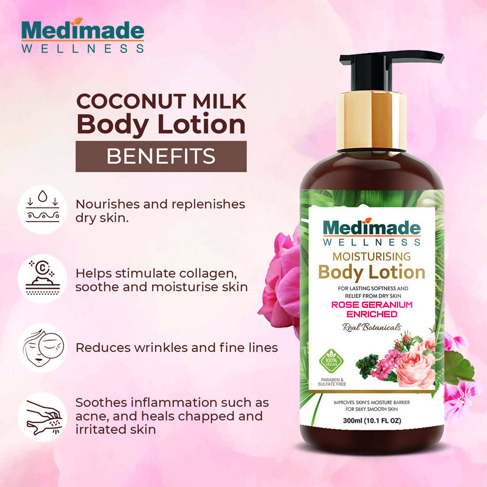 Medimade Wellness Rose Geranium Enriched Moisturising Body Lotion - Distacart