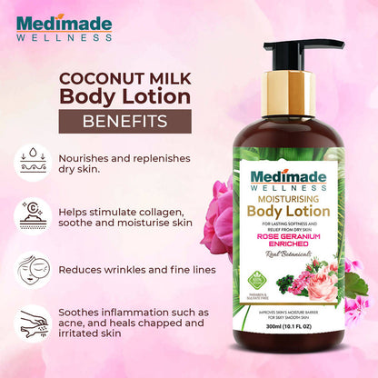 Medimade Wellness Rose Geranium Enriched Moisturising Body Lotion - Distacart
