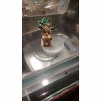 Thumbnail for Silver and Gold Coated Decorative Tulsi Item with Green Leaf -Small Size / Tulsi Kota - Small Size - Distacart