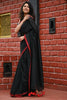 Very Much Indian Pure Cotton Handloom Saree With Intricate Border - Black - Distacart